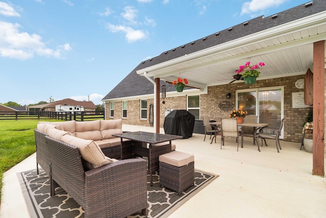 2002 Emerald Way, Richmond, KY 40475 - view of patio with outdoor dining space, an outdoor living space, and area for grilling