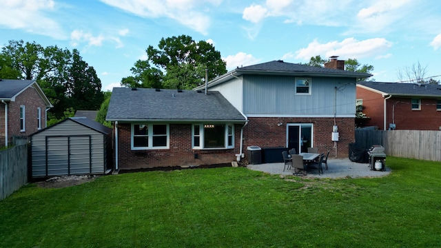 524 Cromwell Way, Lexington, KY 40503 - rear view of property featuring a patio, brick siding, a chimney, and cooling unit