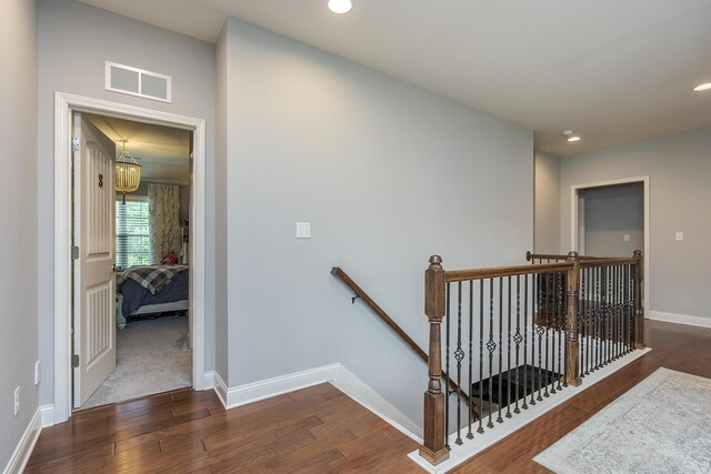320 Manitoba Ln, Lexington, KY 40515 - corridor featuring an upstairs landing, wood finished floors, baseboards, and recessed lighting