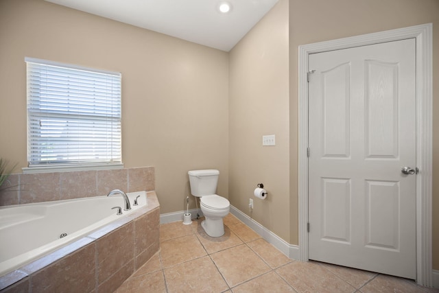 262 Silver Creek Dr, Somerset, KY 42503 - bathroom with a whirlpool tub, toilet, baseboards, and tile patterned flooring