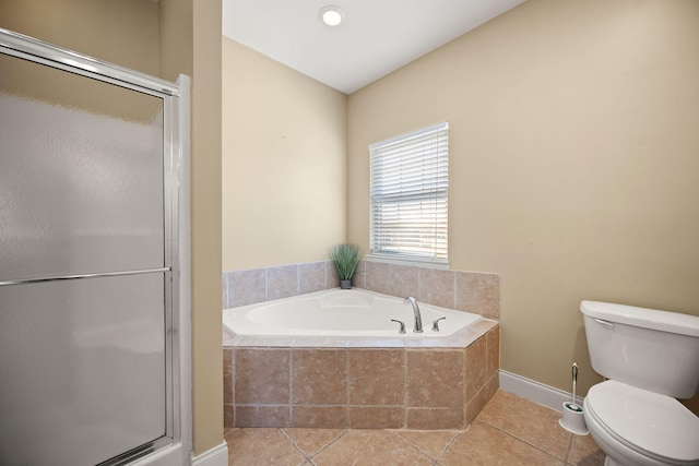 262 Silver Creek Dr, Somerset, KY 42503 - full bath with tile patterned floors, toilet, a bath, and a stall shower