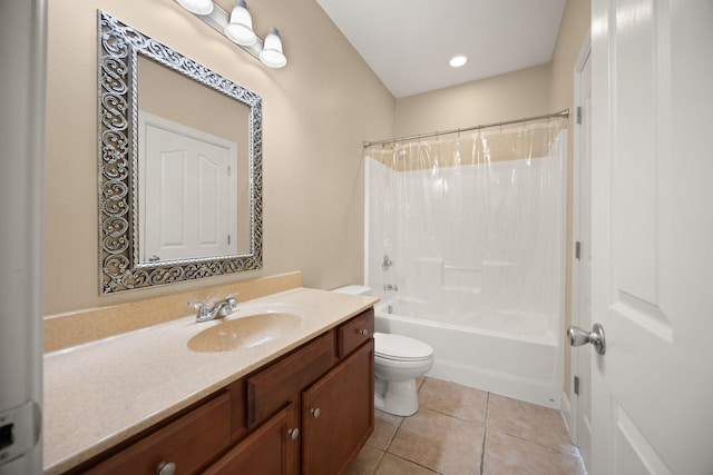 262 Silver Creek Dr, Somerset, KY 42503 - bathroom with vanity, toilet, tile patterned flooring, and shower / tub combo