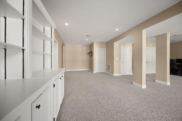 262 Silver Creek Dr, Somerset, KY 42503 - below grade area featuring light colored carpet, baseboards, and recessed lighting