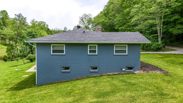110 Witt Rd, London, KY 40741 - rear view of house featuring a chimney, a yard, and a shingled roof