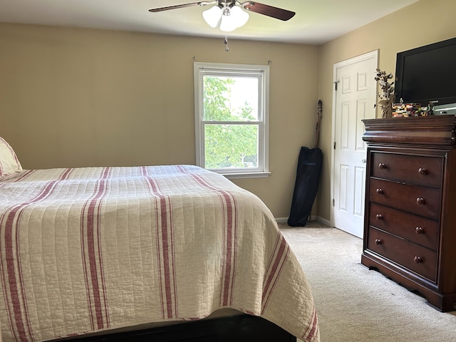 1352 Deer Lake Cir, Lexington, KY 40515 - bedroom with light carpet, ceiling fan, and baseboards