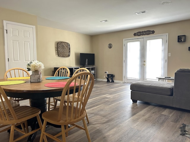 1352 Deer Lake Cir, Lexington, KY 40515 - dining room with french doors, wood finished floors, and baseboards