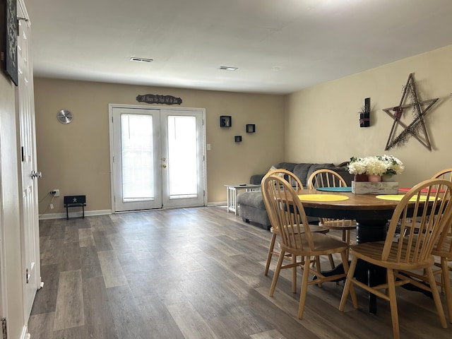 1352 Deer Lake Cir, Lexington, KY 40515 - dining area with french doors, wood finished floors, and baseboards