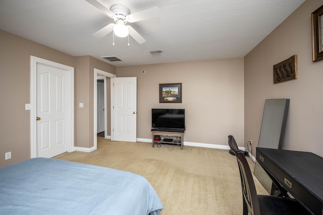 164 River Run Dr, Lancaster, KY 40444 - bedroom with light colored carpet, baseboards, and ceiling fan