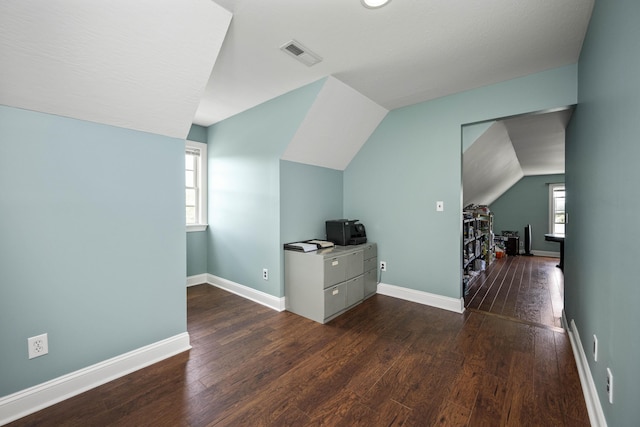 164 River Run Dr, Lancaster, KY 40444 - additional living space with lofted ceiling, hardwood / wood-style floors, and baseboards
