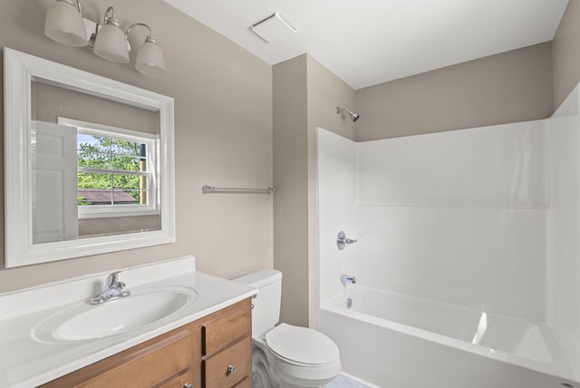 306 Young St, Georgetown, KY 40324 - bathroom featuring toilet, vanity, and shower / washtub combination
