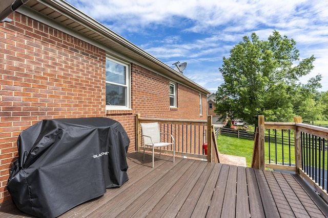 2018 E Ct, Richmond, KY 40475 - wooden terrace featuring grilling area and a lawn