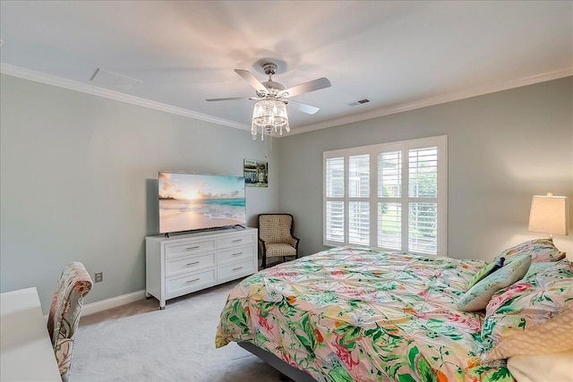 4172 Tradition Way, Lexington, KY 40509 - bedroom with light carpet, ornamental molding, baseboards, and a ceiling fan