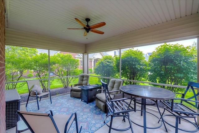 4172 Tradition Way, Lexington, KY 40509 - sunroom / solarium with a ceiling fan, plenty of natural light, and outdoor dining area