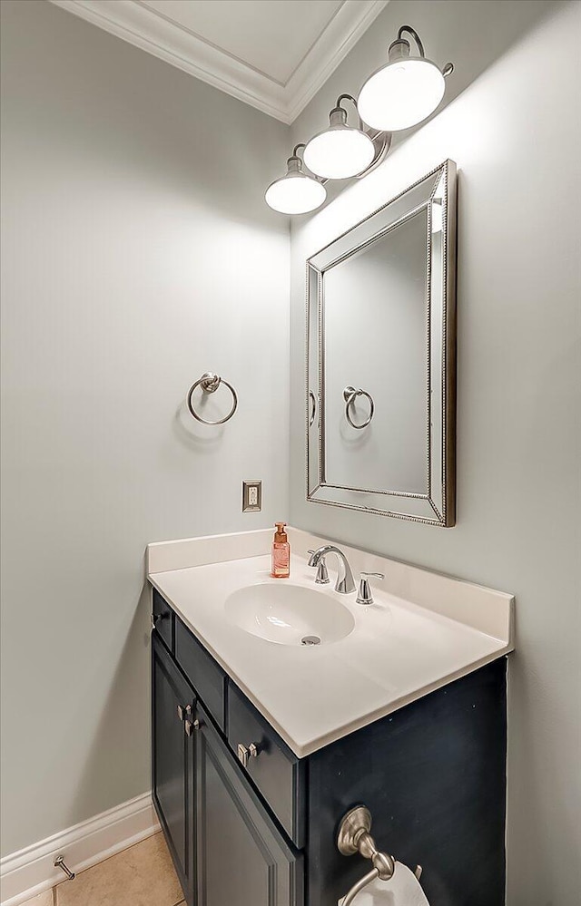 4172 Tradition Way, Lexington, KY 40509 - bathroom with vanity, crown molding, and baseboards