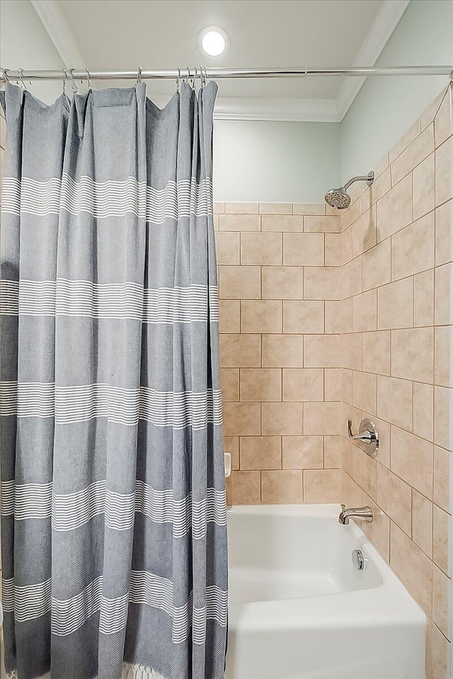 4172 Tradition Way, Lexington, KY 40509 - bathroom with shower / bath combo with shower curtain and crown molding