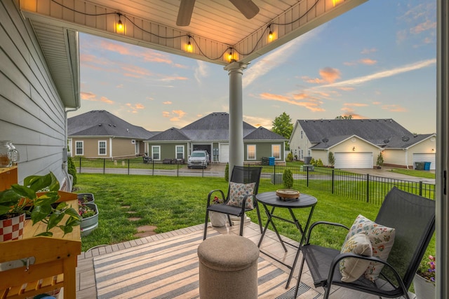 112 Woods Point Cir, Georgetown, KY 40324 - view of patio / terrace featuring ceiling fan, a grill, and a residential view
