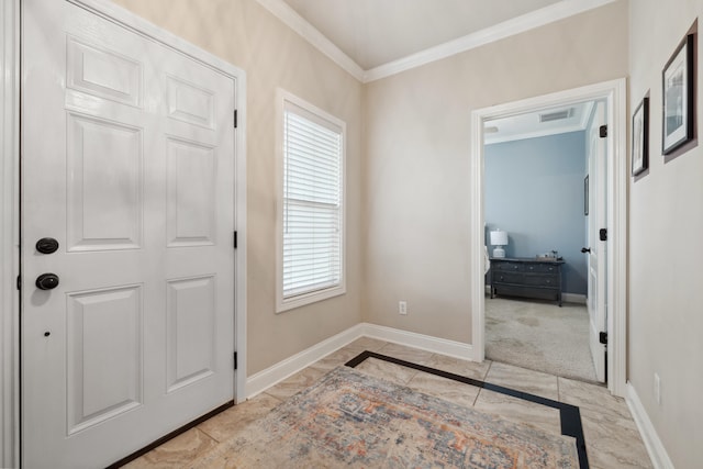 112 Woods Point Cir, Georgetown, KY 40324 - foyer entrance featuring ornamental molding and baseboards