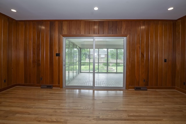 804 Old Dobbin Rd, Lexington, KY 40502 - unfurnished room with wood walls, wood finished floors, and recessed lighting
