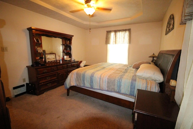 1017 Marshall Park Dr, Georgetown, KY 40324 - bedroom with a raised ceiling, carpet, and a ceiling fan
