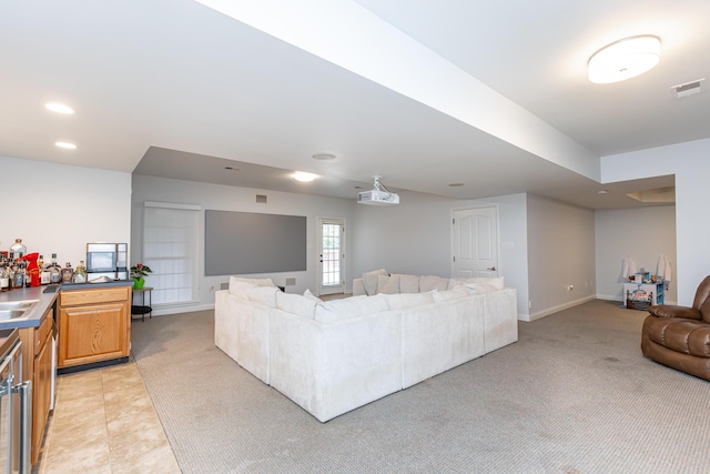 209 Juniper Dr, Nicholasville, KY 40356 - living room with light colored carpet, recessed lighting, and baseboards