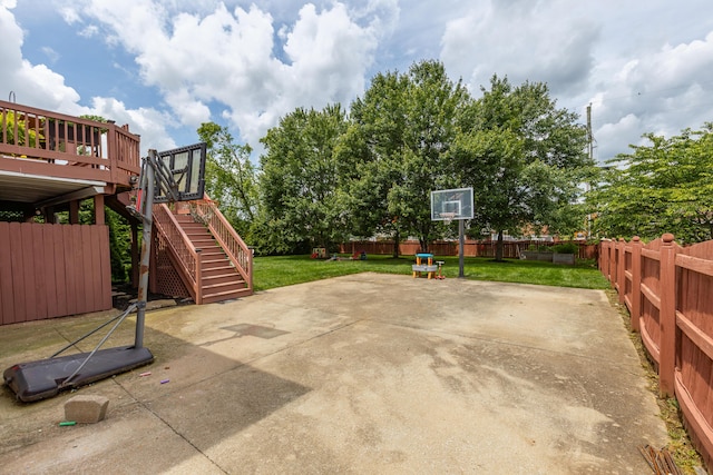 209 Juniper Dr, Nicholasville, KY 40356 - view of patio featuring stairway