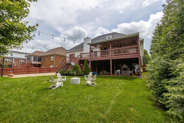 209 Juniper Dr, Nicholasville, KY 40356 - back of house featuring a wooden deck and stairs