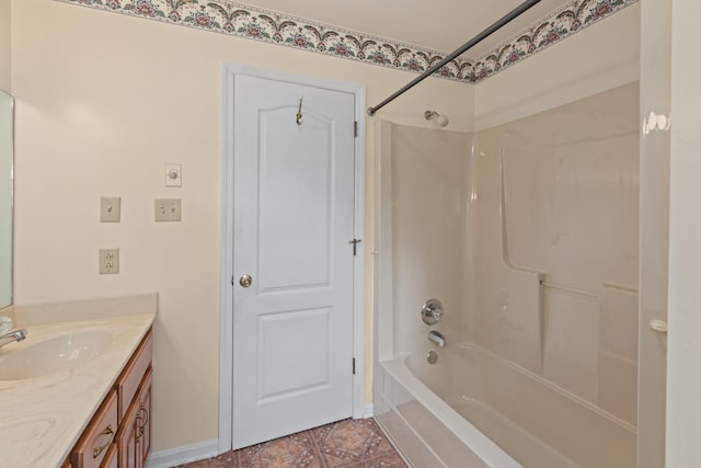 113 Alta Dr, Lawrenceburg, KY 40342 - full bath with vanity,  shower combination, baseboards, and tile patterned flooring