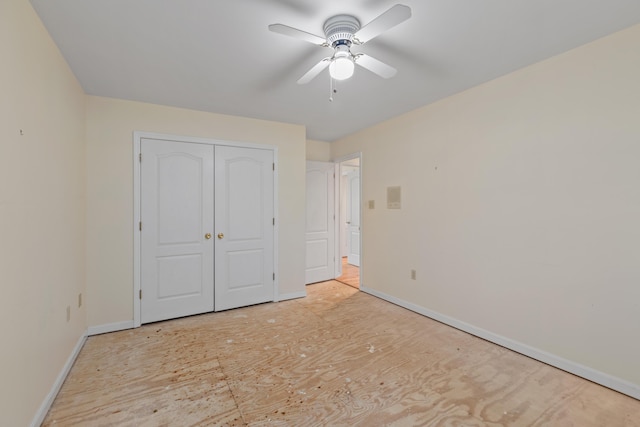 113 Alta Dr, Lawrenceburg, KY 40342 - unfurnished bedroom featuring baseboards, a closet, and ceiling fan
