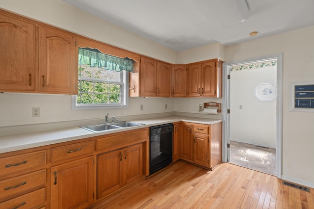 113 Alta Dr, Lawrenceburg, KY 40342 - kitchen with dishwasher, a sink, light countertops, and brown cabinetry