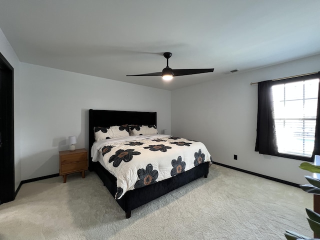 101 Dorset Ln, Winchester, KY 40391 - bedroom with light carpet, baseboards, and a ceiling fan