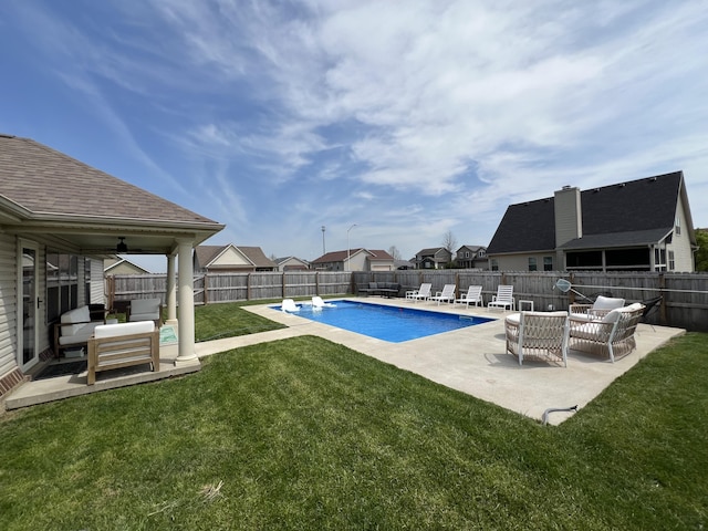 101 Dorset Ln, Winchester, KY 40391 - view of swimming pool with a patio, an outdoor living space, and a residential view