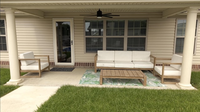 101 Dorset Ln, Winchester, KY 40391 - view of patio / terrace with a ceiling fan and an outdoor living space