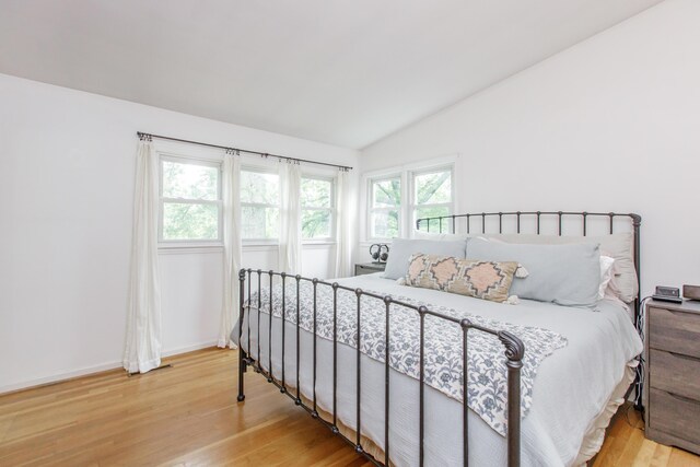 339 Greenbriar Rd, Lexington, KY 40503 - bedroom featuring wood finished floors, lofted ceiling, and baseboards