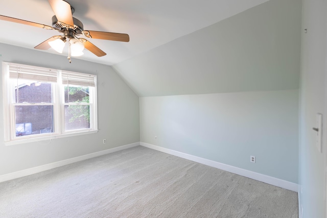 6011 Canonero Way, Versailles, KY 40383 - bonus room with lofted ceiling, a ceiling fan, light carpet, and baseboards