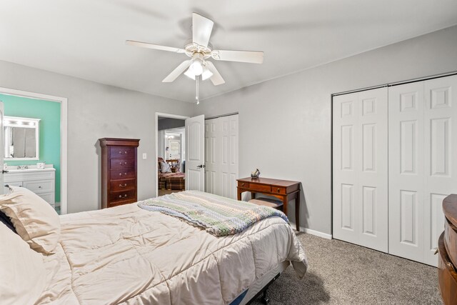 1023 Chickasaw Trl, Frankfort, KY 40601 - carpeted bedroom featuring a ceiling fan and baseboards