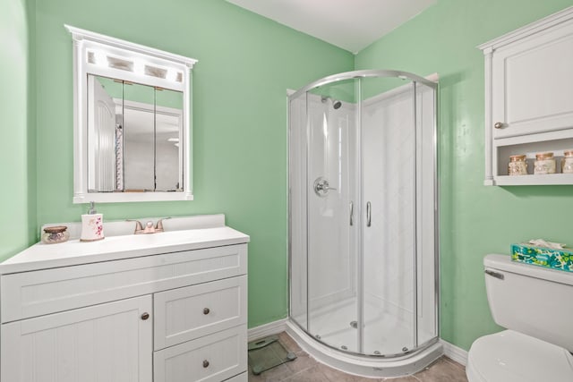1023 Chickasaw Trl, Frankfort, KY 40601 - full bathroom featuring baseboards, a stall shower, toilet, and vanity