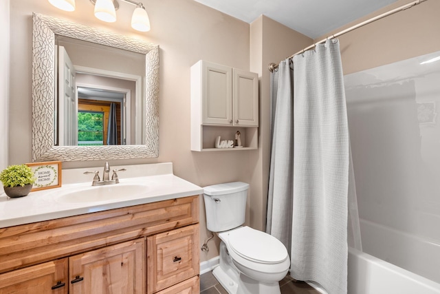 2849 Walnut Hill Rd, Lexington, KY 40515 - full bathroom featuring vanity, toilet, and shower / tub combo with curtain