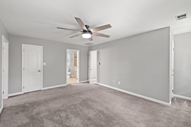 2152 Sallee Dr, Lexington, KY 40513 - unfurnished bedroom with carpet flooring, baseboards, ensuite bath, and ceiling fan