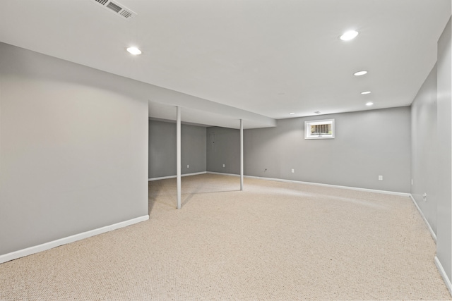 2152 Sallee Dr, Lexington, KY 40513 - below grade area with recessed lighting, baseboards, and light colored carpet