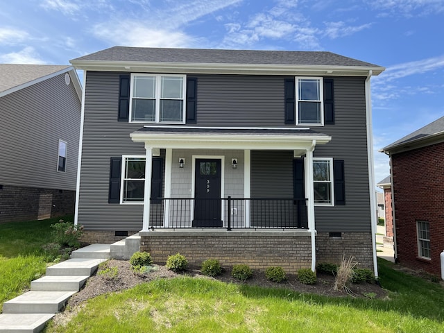 309 Gallahadion Ct, Winchester, KY 40391 - view of front of home with covered porch and crawl space