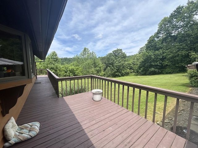 12430 E Ky-10, Quincy, KY 41166 - wooden terrace with a lawn and a wooded view