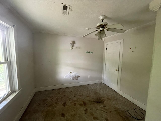 5069 Ky 11, Cannon, KY 40923 - empty room with ceiling fan, baseboards, and ornamental molding