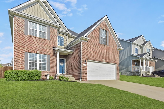 127 Schneider Blvd, Georgetown, KY 40324 - traditional home with brick siding, an attached garage, and driveway