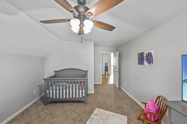 127 Schneider Blvd, Georgetown, KY 40324 - carpeted bedroom featuring baseboards, ceiling fan, and a crib