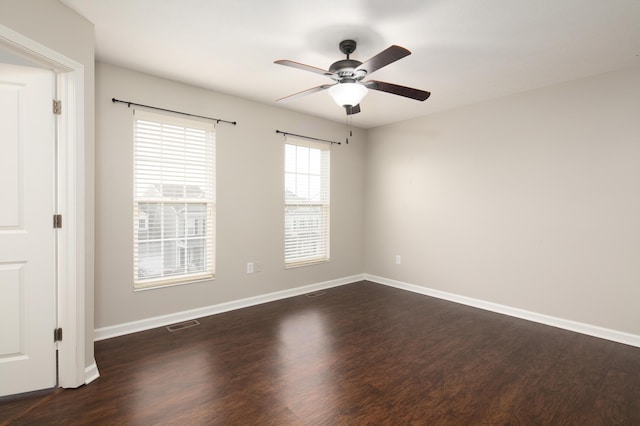 2429 Aristocracy Cir, Lexington, KY 40509 - empty room featuring ceiling fan, dark wood-type flooring, and baseboards