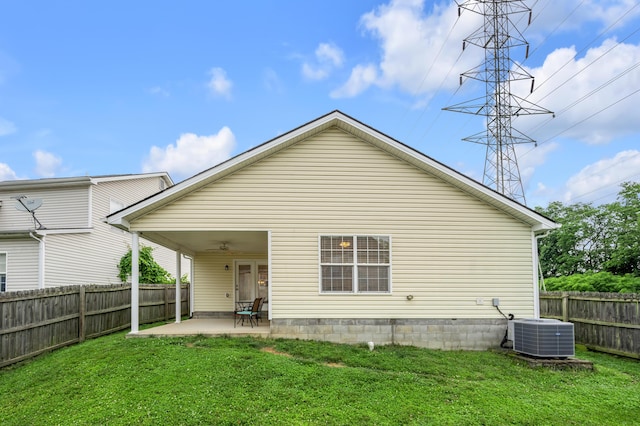 408 Joseph Bryan Way, Lexington, KY 40514 - back of house with a patio area, central AC unit, and ceiling fan