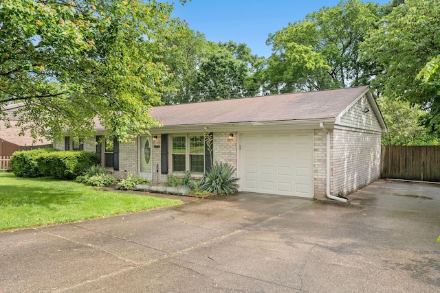 1609 Magna Oak Dr, Lexington, KY 40515 - ranch-style house with brick siding, a garage, concrete driveway, and a shingled roof