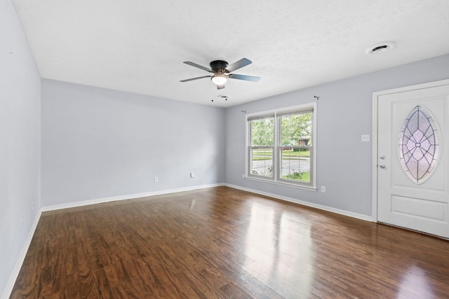 1609 Magna Oak Dr, Lexington, KY 40515 - entrance foyer featuring ceiling fan, wood finished floors, baseboards, and a textured ceiling