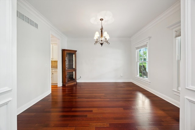 1821 Goodpaster Way, Lexington, KY 40505 - unfurnished dining area featuring a chandelier, wood finished floors, ornamental molding, and baseboards