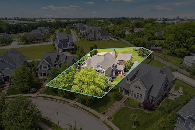 1821 Goodpaster Way, Lexington, KY 40505 - aerial view of residential area with property parcel outlined
